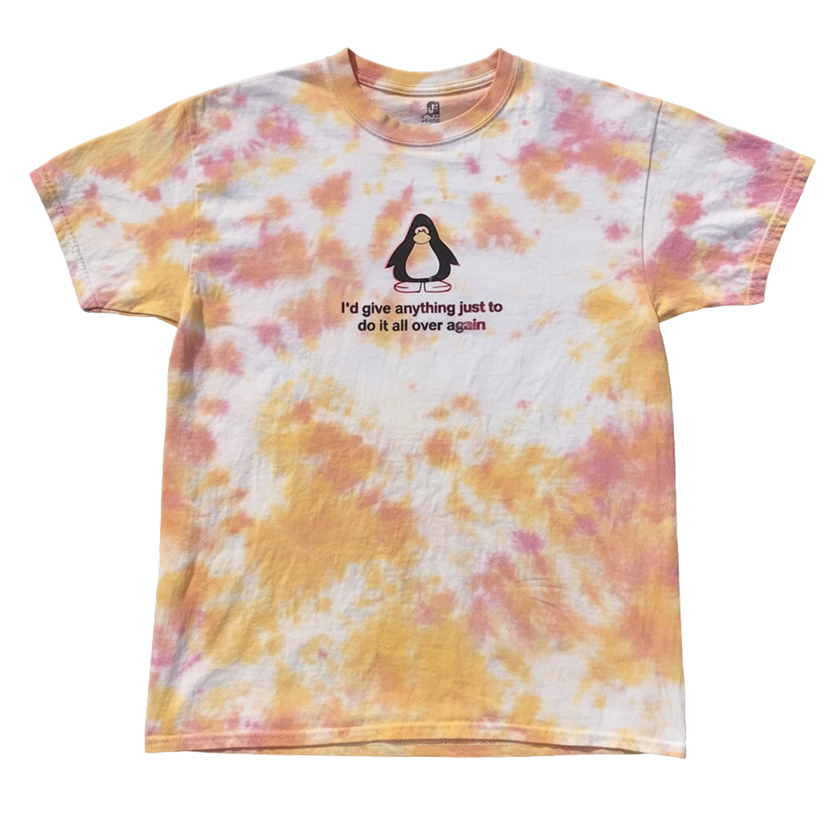 Penguin T-Shirt — Orange Tie Dye
