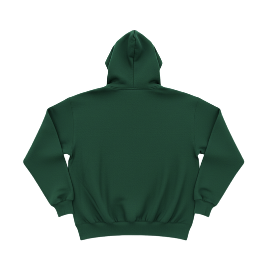 Green hoodie on a white background