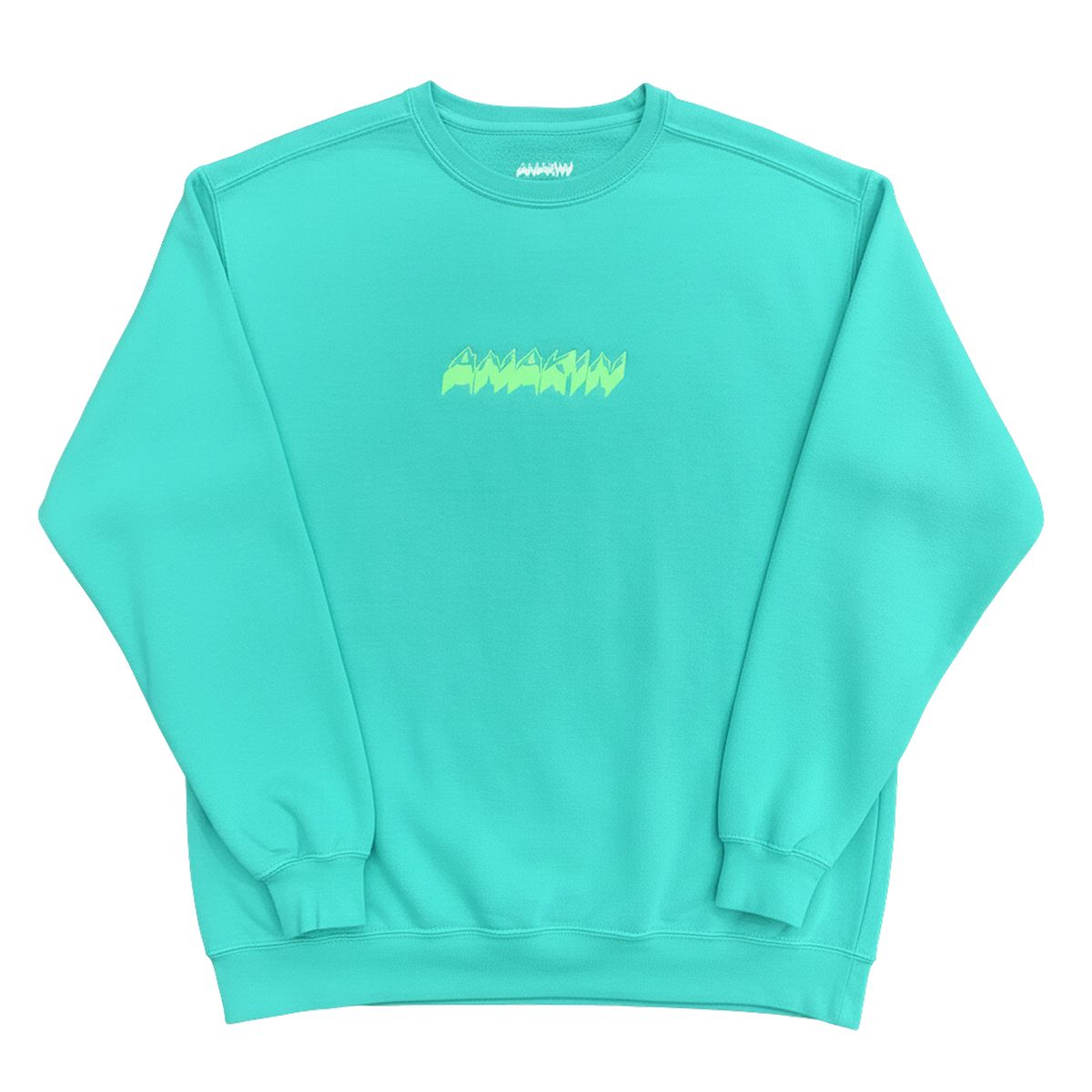 Embroidered Crewneck — Teal