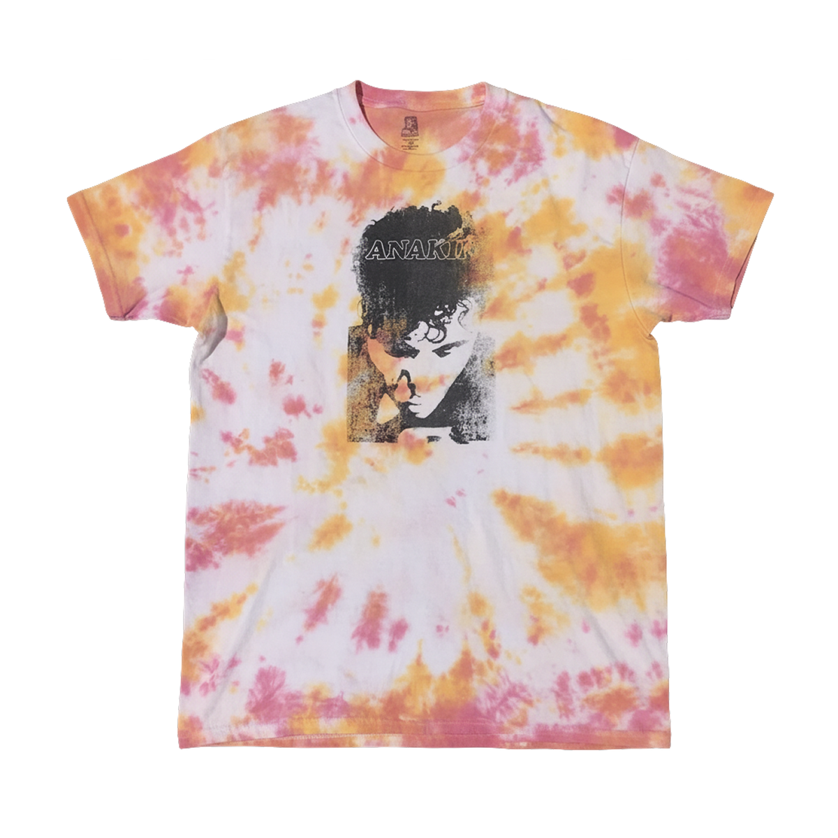 Face T-Shirt — Orange Spiral Tie Dye